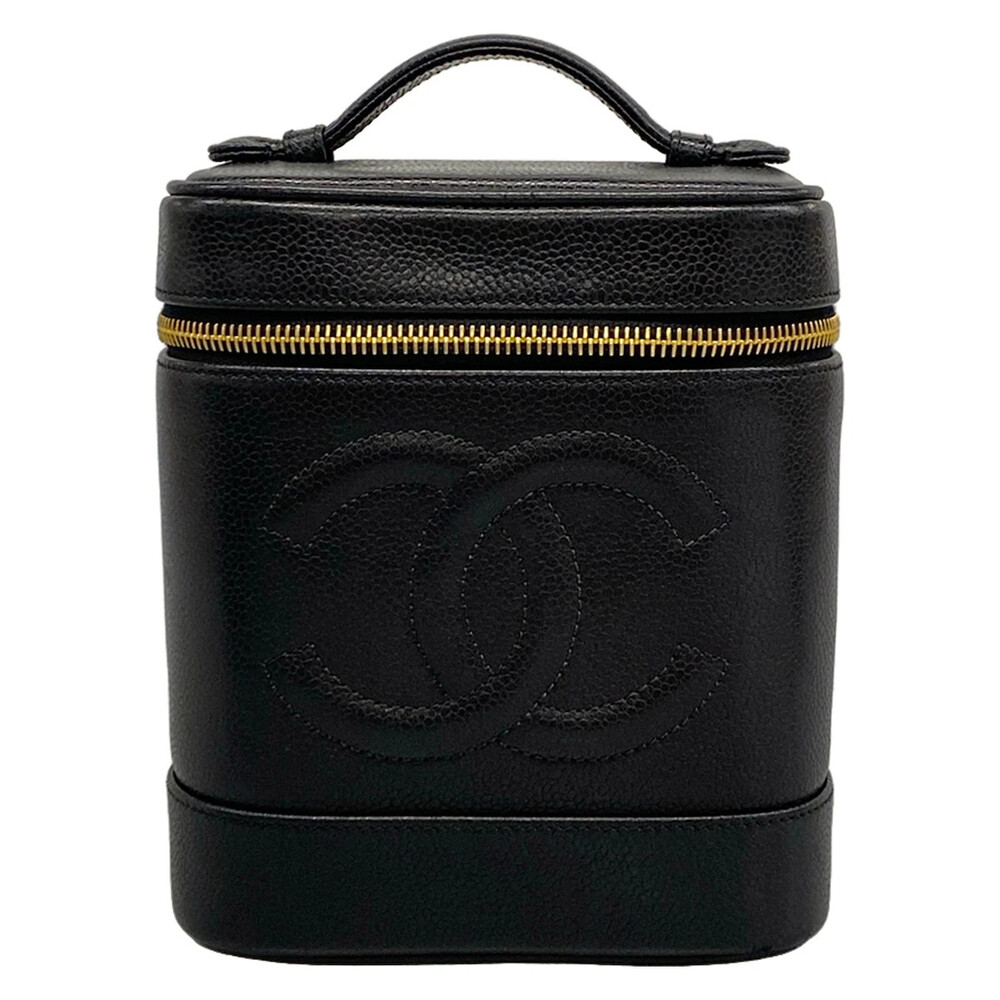 Chanel Black Calfskin Vanity Bag Gold #306711C15B